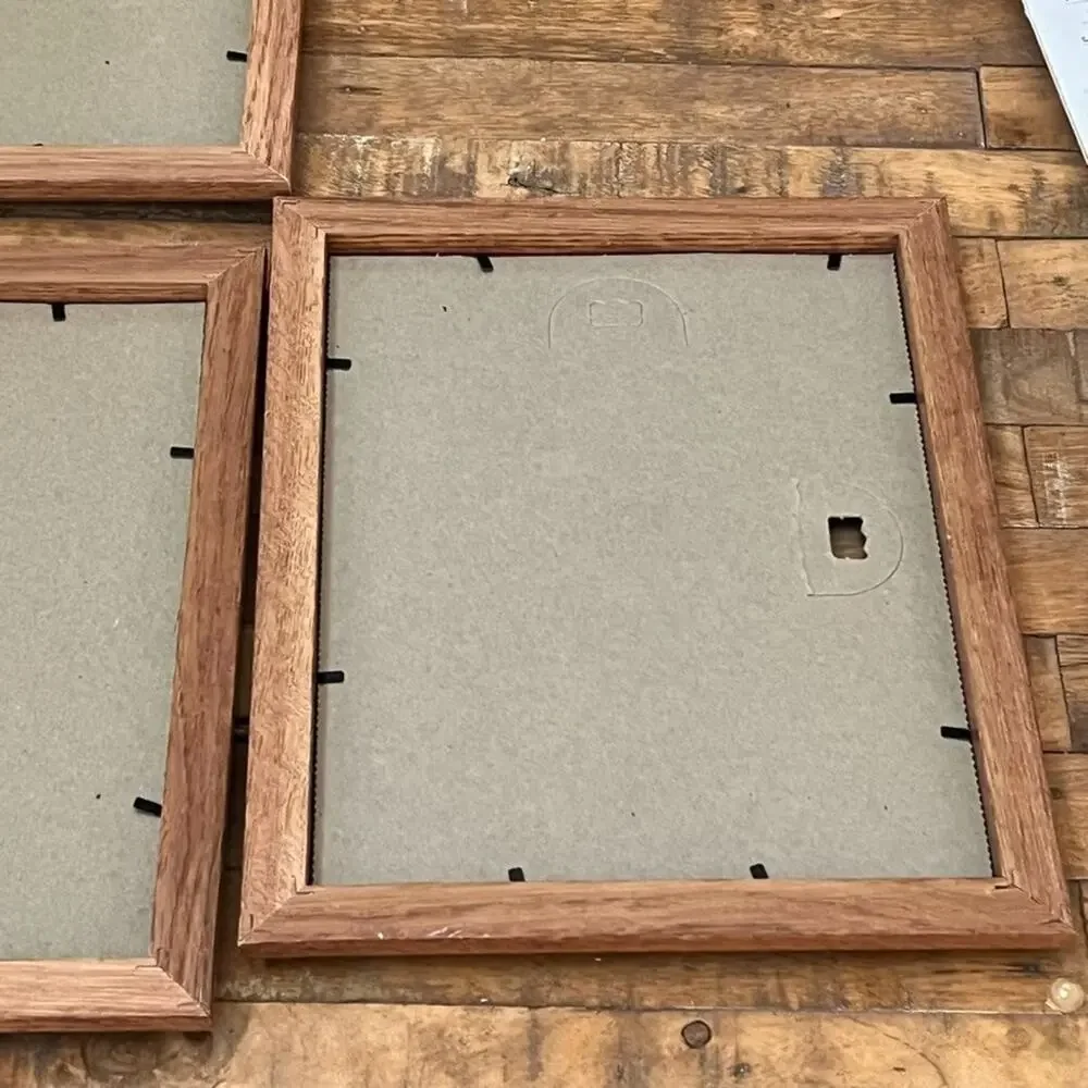 Rustic Wooden Rectangle Picture Frames Set of 3 8 x 11 in Classic Wood Grain